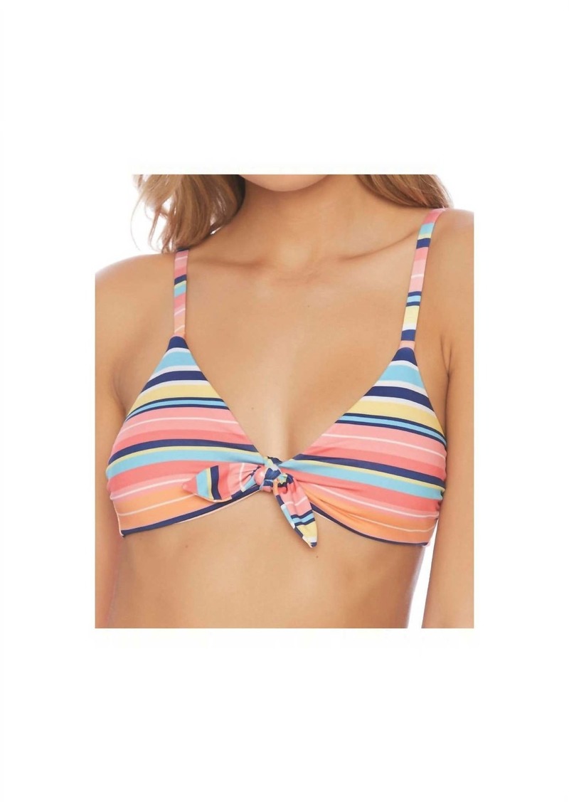 Splendid Fixed Tie Front Bikini Top In Juicy Fruit Multi