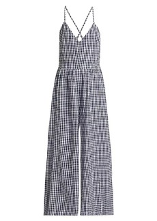 Splendid Gabrielle Gingham Cotton-Blend Jumpsuit