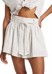 Splendid Gabrielle Gingham High-Rise Shorts