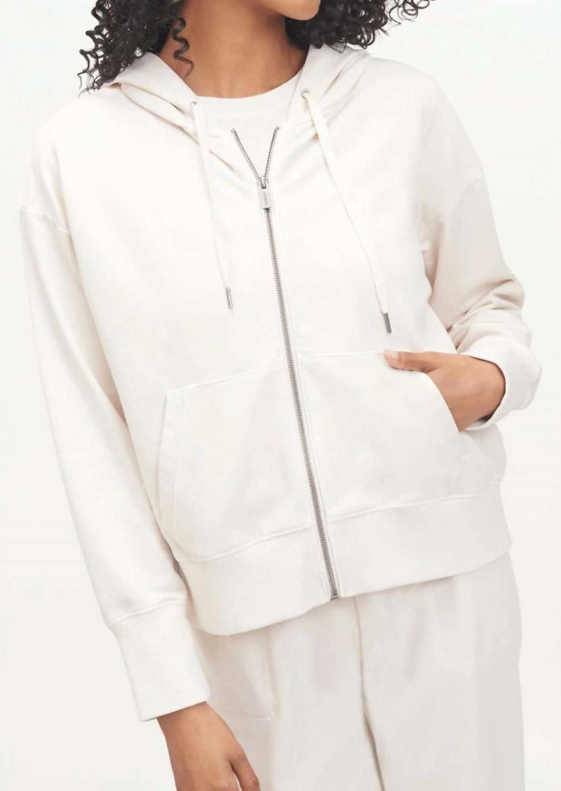 Splendid Georgie Zip Hoodie In Ivory Cream