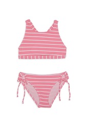 Splendid Girl's 2-Piece Amos Stripe Hi-Neck Bikini Set