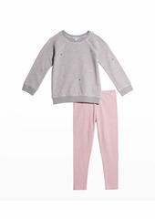 Splendid Girl's Star Embroidered 2-Piece Sweater Set, Size 2-6