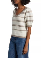 Splendid Hope Striped Short-Sleeve Sweater