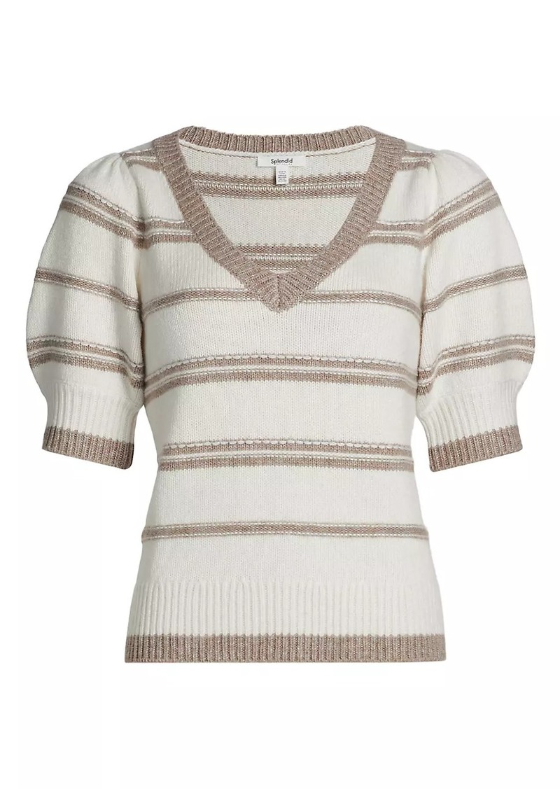 Splendid Hope Striped Short-Sleeve Sweater