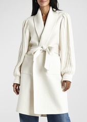 Splendid Ivy Rib-Sleeve Belted Wrap Coat