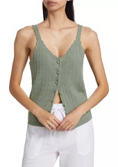 Splendid Linen-Blend Scallop Knit Tank