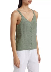 Splendid Linen-Blend Scallop Knit Tank