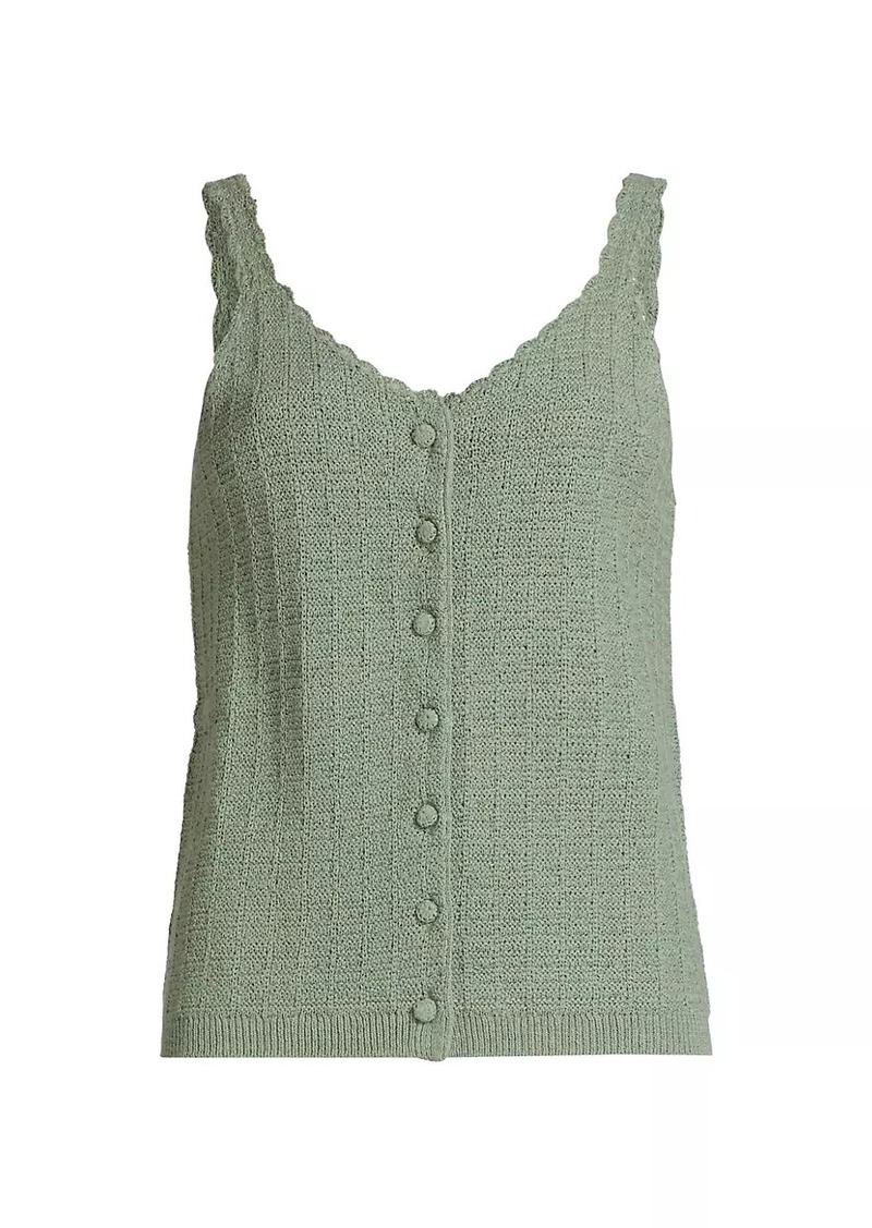 Splendid Linen-Blend Scallop Knit Tank