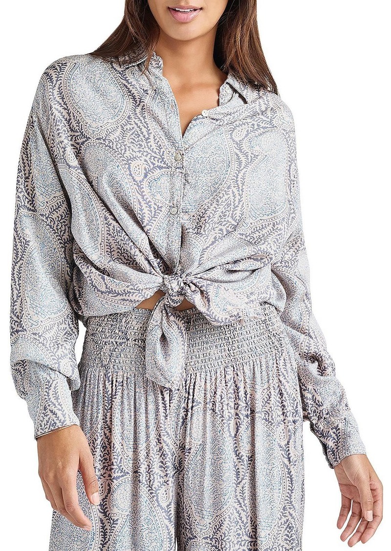 Splendid Mackenzie Womens Paisley Long Sleeve Button-Down Top