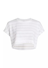 Splendid Skyler Striped Cotton-Blend Crop T-Shirt