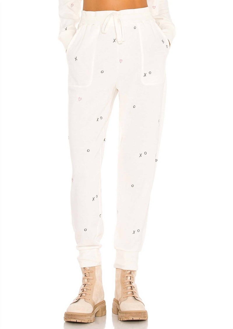 Splendid Snowland Embroidered Jogger In Ivory