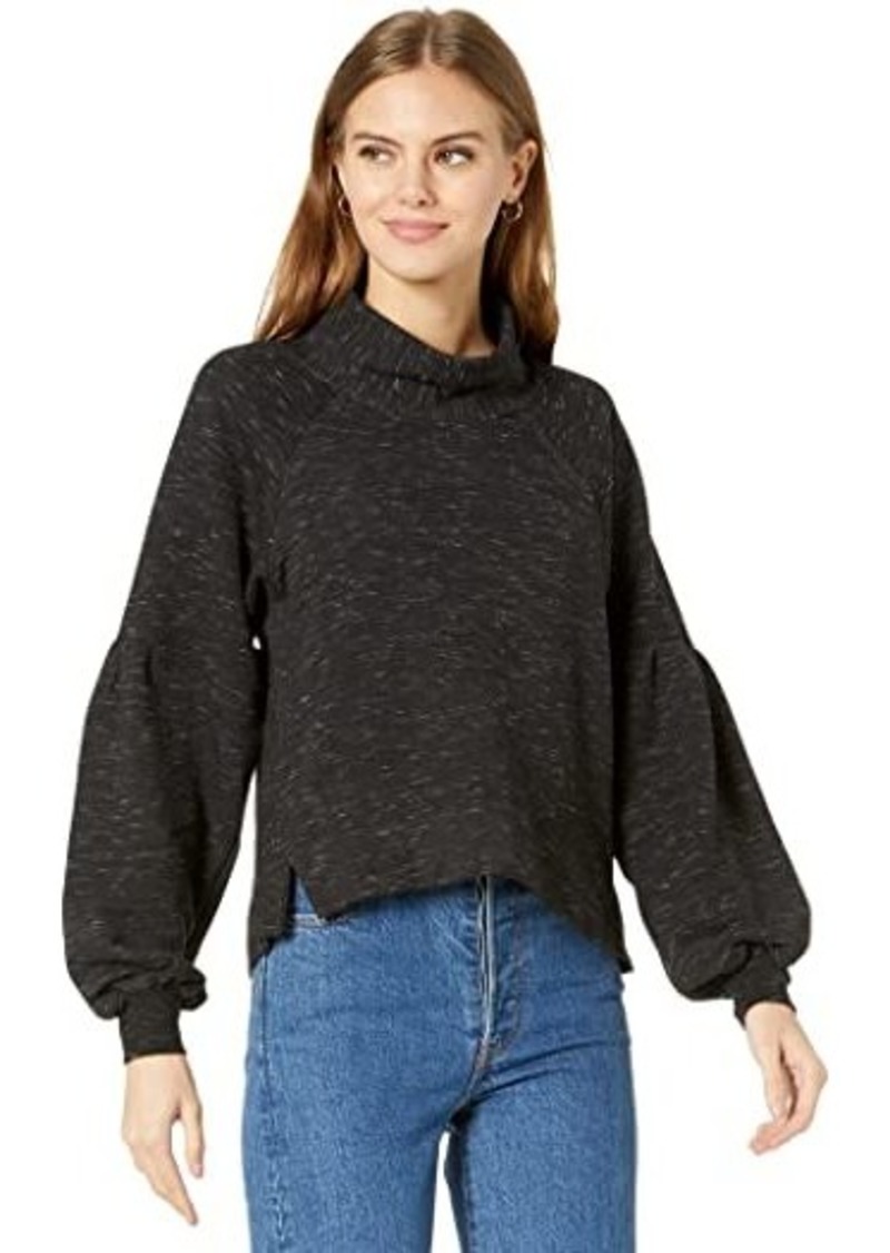 Splendid Space Dye Cowl Neck Pullover Sweatshirt in Eco Fleece