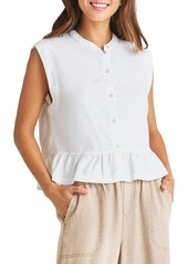 Splendid Alice Sleeveless Peplum Button-Up Shirt