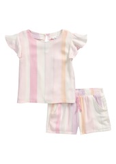 Splendid Cali Stripe Flutter Sleeve Top & Shorts Set (Baby)