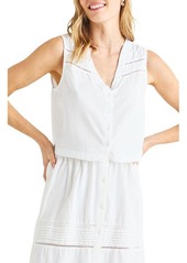 Splendid Callan Openwork Sleeveless Button-Up Shirt