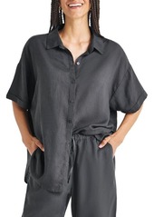 Splendid Dawson Elbow Sleeve Linen Blend Button-Up Shirt