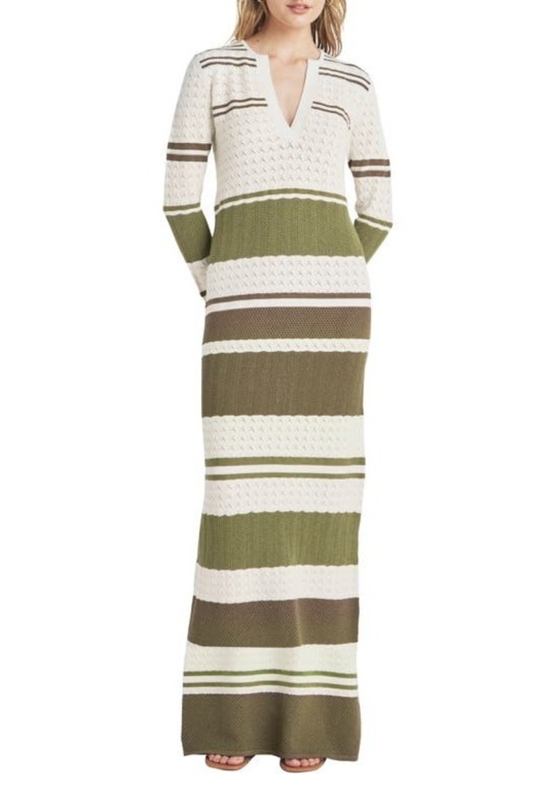 Splendid Despina Stripe Long Sleeve Maxi Sweater Dress