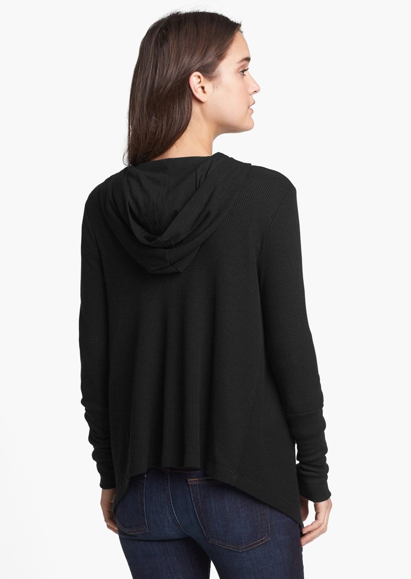 splendid draped thermal hoodie