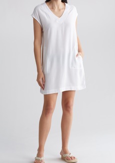 Splendid Evian V-Neck T-Shirt Dress in White at Nordstrom Rack