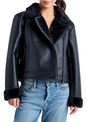 Splendid Faux Leather & Faux Shearling Moto Jacket