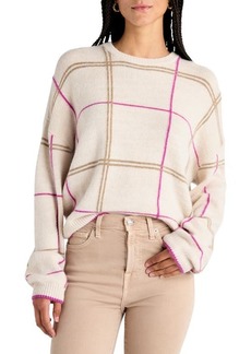 Splendid Greta Windowpane Plaid Jacquard Sweater