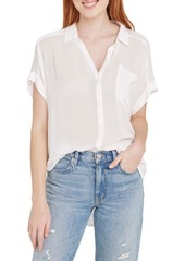 Splendid Paige High-Low Cotton Blend Button-Up Shirt