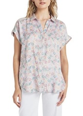 Splendid Kathryn Tile Print Short Sleeve Button-Up Shirt