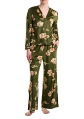 Splendid Long Sleeve Wide Leg Velour Pajamas