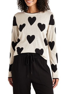 Splendid Lottie Intarsia Heart Crewneck Sweater