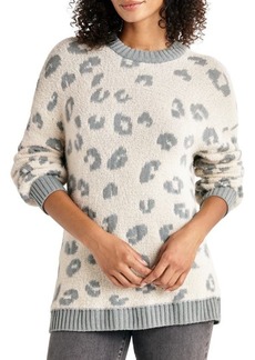 Splendid Mal Fuzzy Leopard Print Sweater
