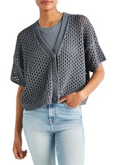 Splendid Nova Short Sleeve Cotton Pointelle Cardigan