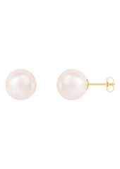 SPLENDID PEARLS 14K Gold 10-10.5mm Cultured Freshwater Pearl Stud Earrings in White at Nordstrom Rack