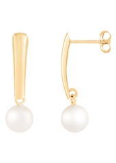 SPLENDID PEARLS 14K Gold 7-8mm Cultured Freshwater Pearl Drop Earrings in White at Nordstrom Rack