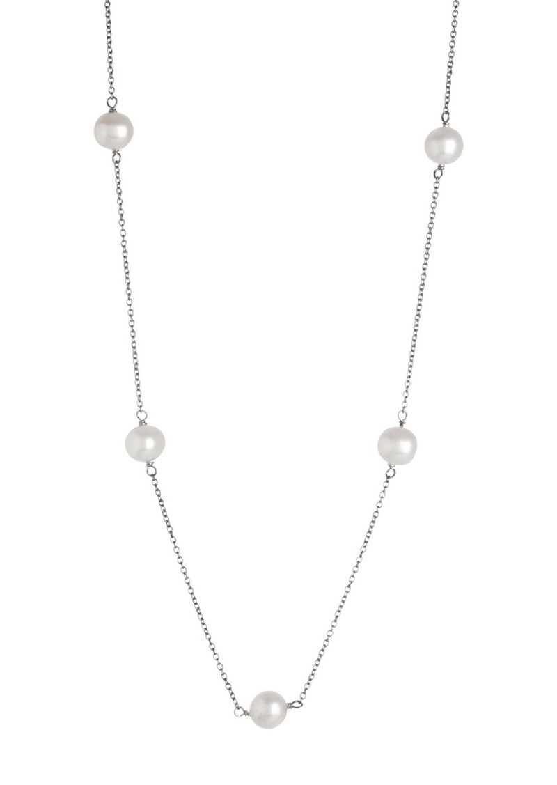SPLENDID PEARLS 6-7mm Freshwater Pearl Station Necklace in White at Nordstrom Rack