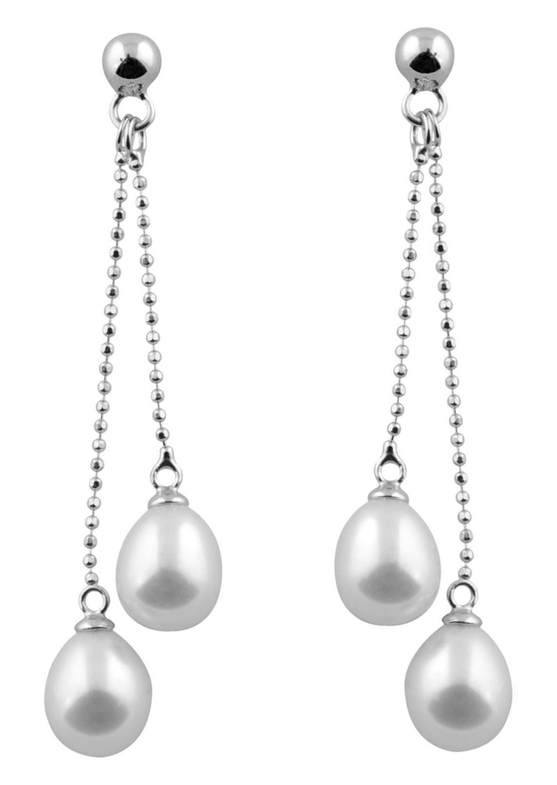 SPLENDID PEARLS Dangling Pearl Drop Earrings in Natural White at Nordstrom Rack