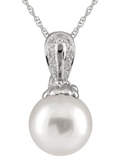SPLENDID PEARLS Diamond Enhancer Pendant Necklace with 8-9mm Freshwater Pearl in White at Nordstrom Rack