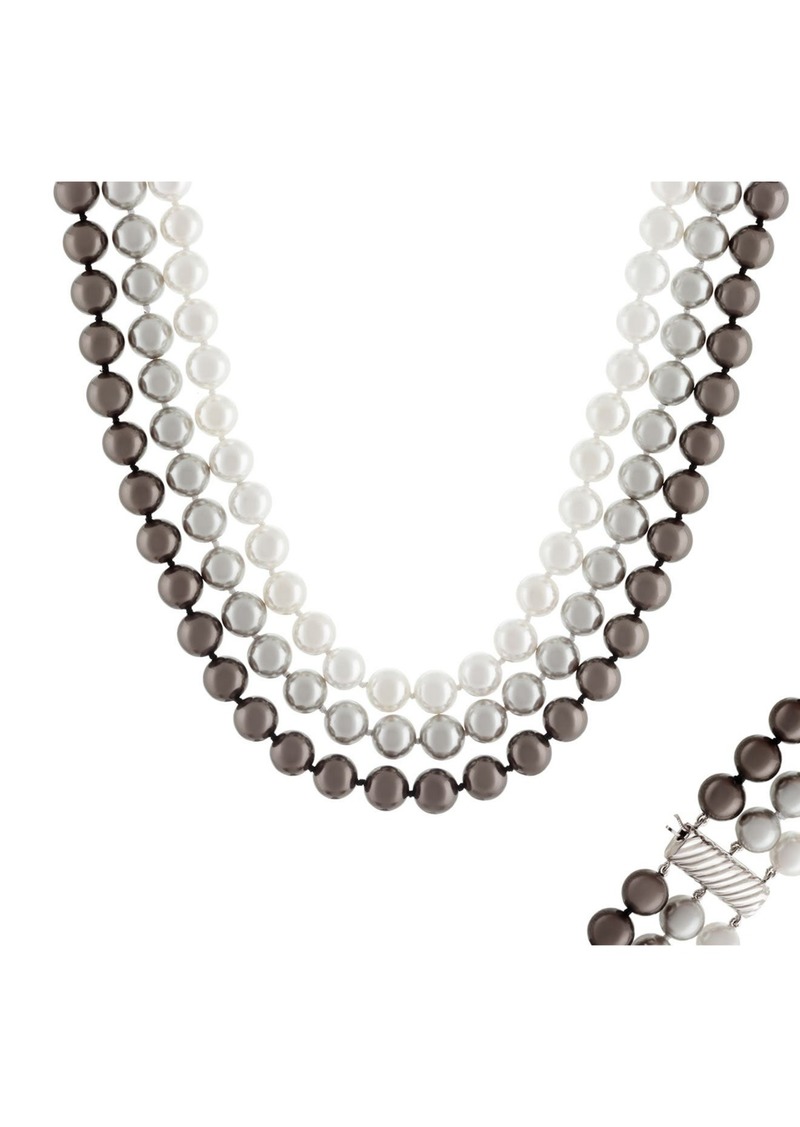 SPLENDID PEARLS Triple Row Shell Pearl Necklace in Multi at Nordstrom Rack