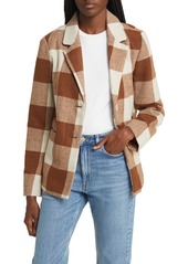 Splendid Ricki Plaid Blazer in Cognac Plaid at Nordstrom Rack