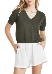 Splendid Sadie Open Stitch Short Sleeve Sweater