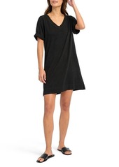 Splendid Sylvia Slub T-Shirt Dress in Black at Nordstrom