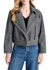 Splendid Tia Herringbone Crop Biker Jacket