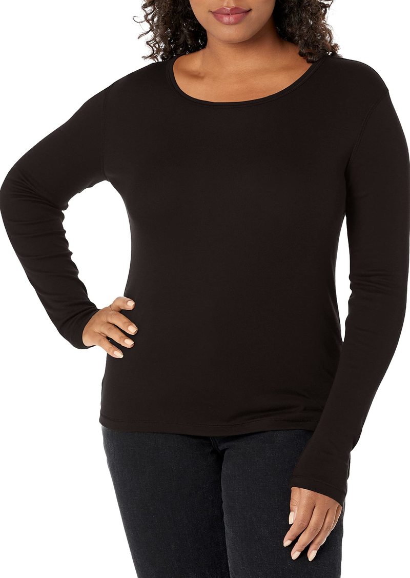 Splendid Women's 1X1 Rib Long-Sleeve Crew T-Shirt Top