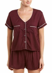 Splendid Women's Crop Short Sleeve Button Down Pajama Top