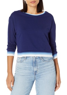 Splendid Women's  Long Sleeve Brushed Terry Pullover Sweatshirt Large