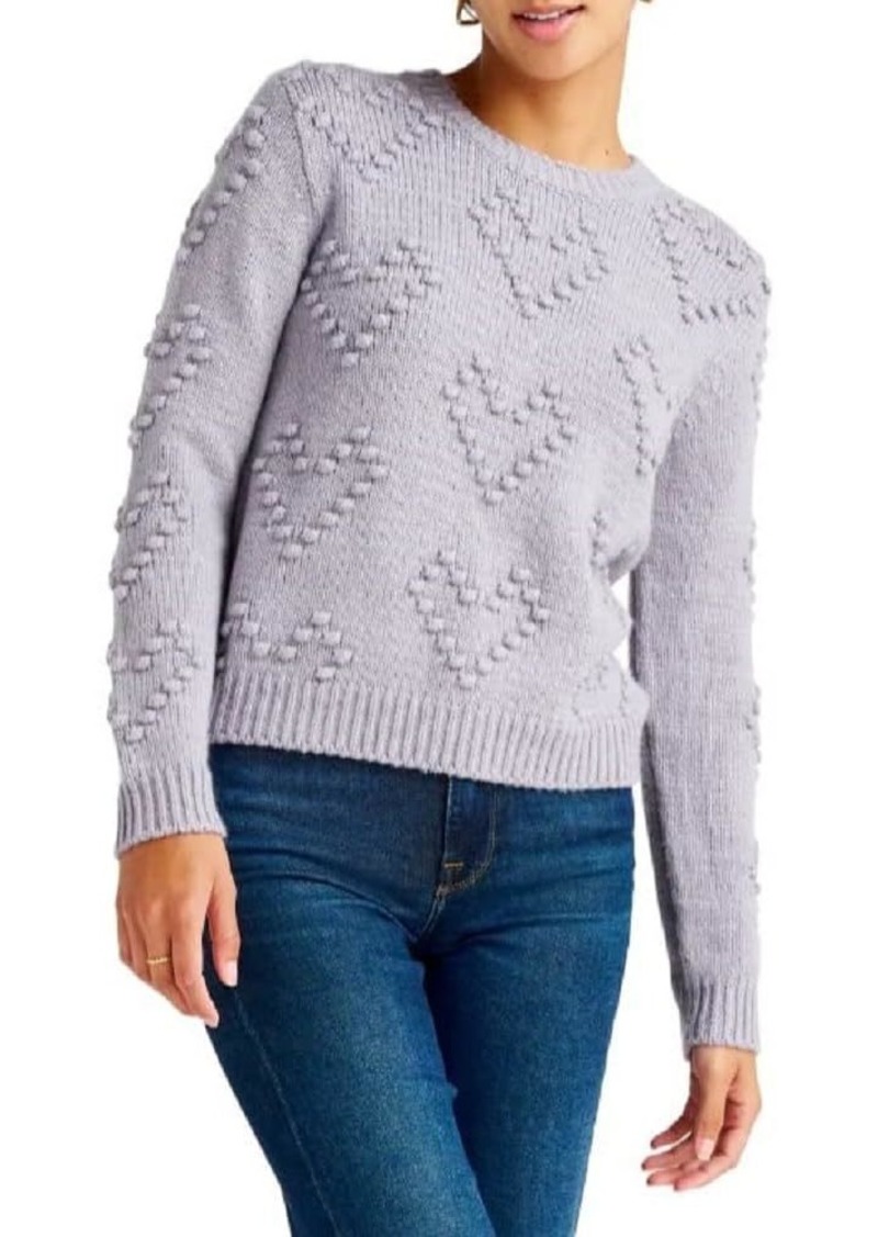 Splendid Women's Long Sleeve Daphne Bobble Heart Sweater  S