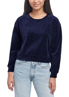 Splendid Women's  Long Sleeve Velour Pullover Sweatshirt