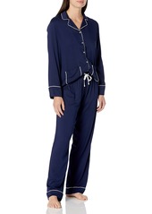 Splendid Women's Notch Collar Long Sleeve Pajama Set  Large