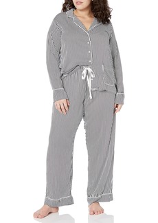 Splendid Women's Plus Size Notch Collar Long Sleeve Pajama Set  3X