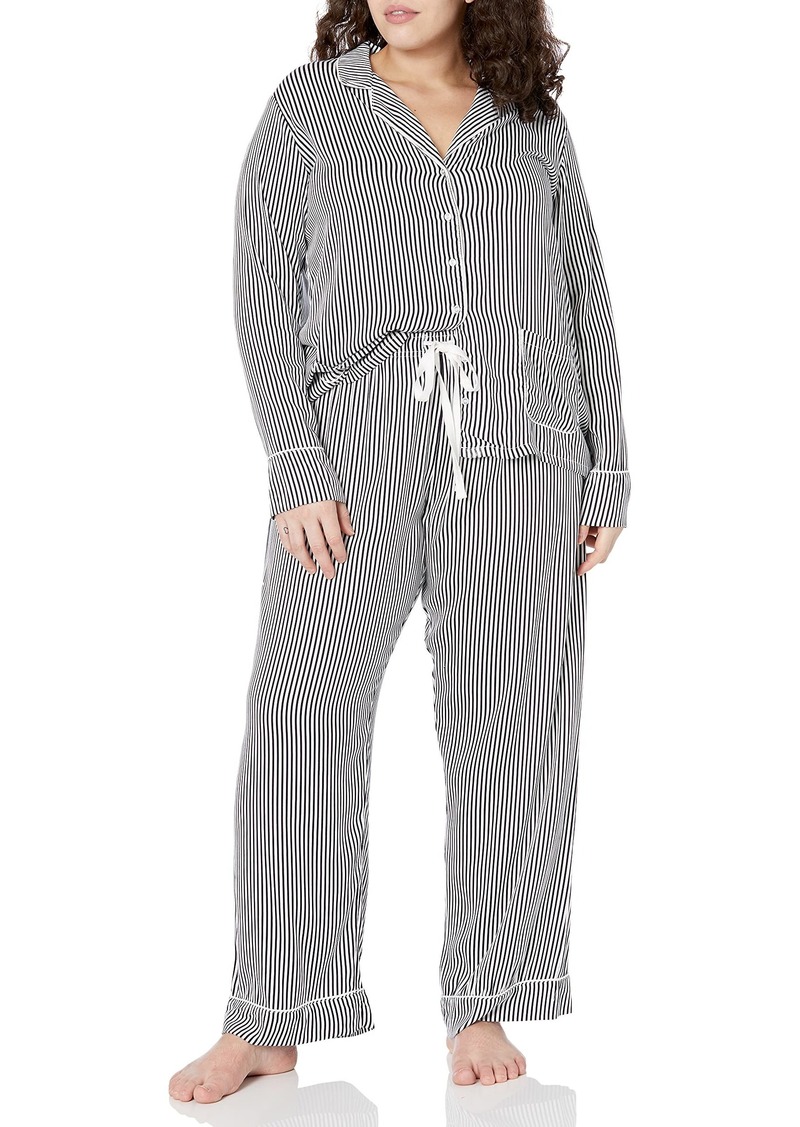 Splendid Women's Plus Size Notch Collar Long Sleeve Pajama Set  3X