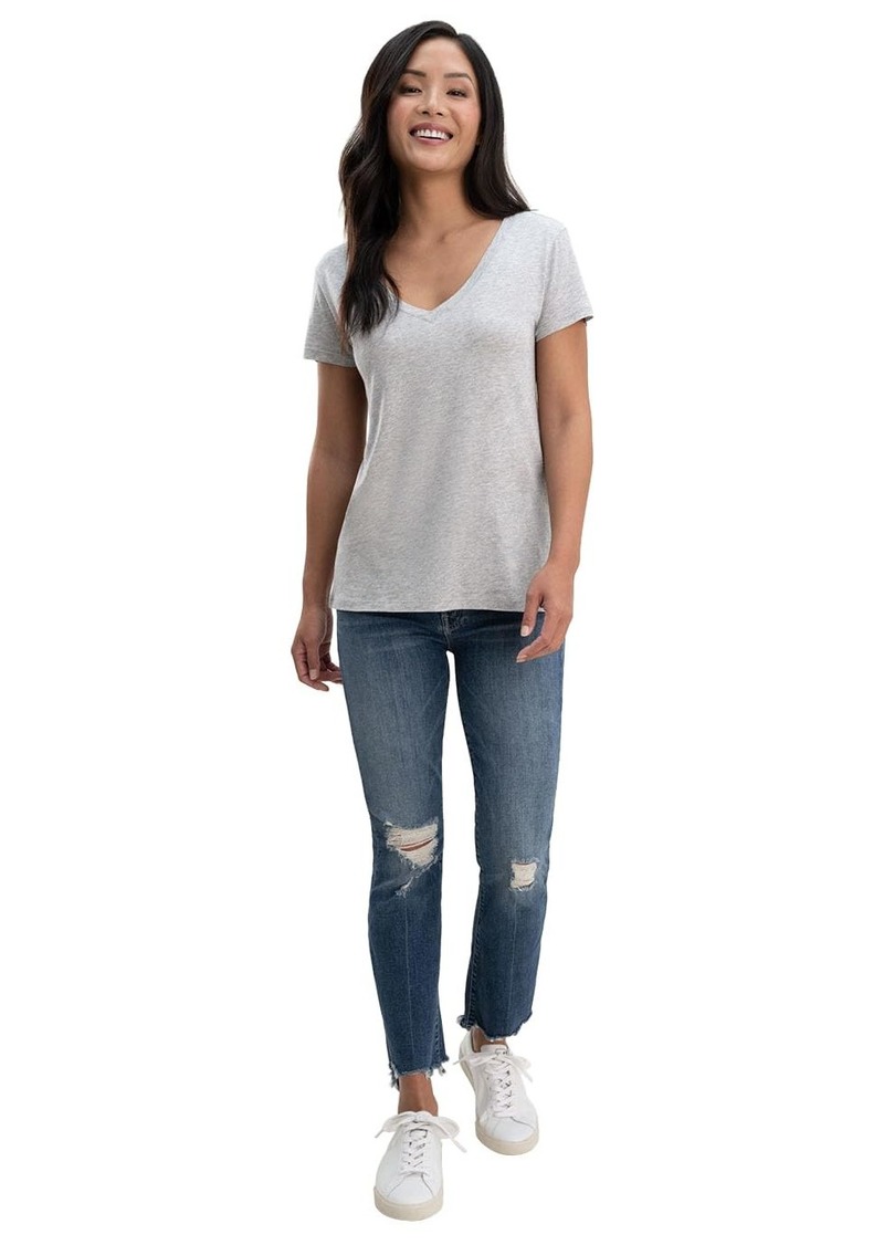 Splendid Women's Short-Sleeve V-Neck Tee T-Shirt  XS Loose